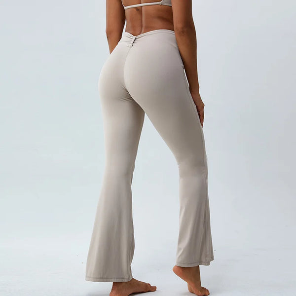 Women High Elasticity Flare Yoga Pants Pants Yoga Leggings Dance Slim Trousers Butt Workout High Waist Fitness Flared Leggings