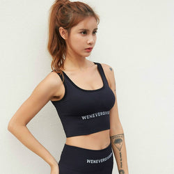 React Seamless 'Never Give Up' Series Sports Crop - Black